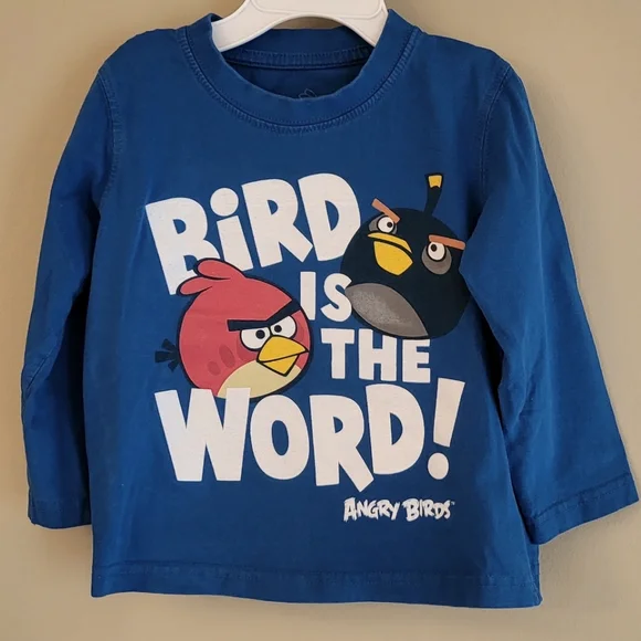 angry birds Shirts Tops Angry Birds Blue Long Sleeved Tee